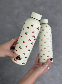 Botella termica con diseño cherry por mayor ( Pack de 12 a $ 290 c/u ) - imagen